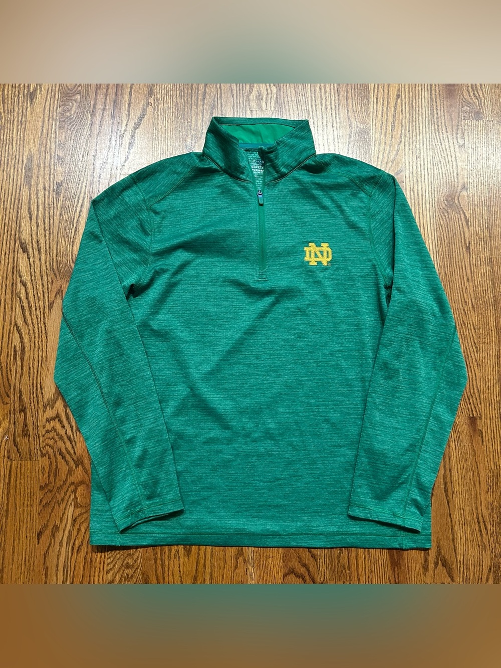 Vineyard Vines Performance Notre Dame Fighting Irish Pullover 1/4 Zip Sz L Green
